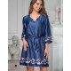 Туника атласная с поясом Mia-Amore BAROCCO 8614, Цвет: синий, Размеры: L/XL