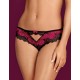 Кружевные трусики бразилиана Obsessive TULIA PANTIES, Цвет: черный/розовый, Размеры: L/XL