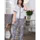 Брючный комплект из тканой вискозы Mia-Mella COLLETT 6556, Цвет: серый+белый, Размеры: 2XL
