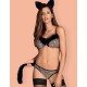 Ролевой костюм сексуальной кошечки Obsessive CHEETIA SET, Цвет: черно-коричневый, Размеры: L/XL