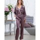 Шелковый пижамный комплект тройка Mia-Amore BRIGITTE 3686 сливовый, Цвет: сливовый, Размеры: S