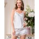 Шелковая пижама с шортами Mia-Amore EDITA 3674 белый, Цвет: белый, Размеры: M