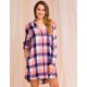 Сорочка рубашечного кроя Key LND 405, Цвет: розовый/синий, Размеры: S