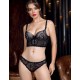 Модный комплект бюстье пуш-ап и бразилиана Mioocchi JOSEPHINE 758686 nero, Цвет: nero (черный), Размеры: 80A