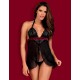 Соблазнительный бэби-долл + стринги Obsessive ROSSITA BABYDOLL, Цвет: черный, Размеры: L/XL Соблазнительный бэби-долл + стринги Obsessive ROSSITA BABYDOLL, Цвет: черный, Размеры: L/XL