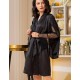 Атласный халат кимоно с кружевной спинкой Mia-Amore CORNELIA 8953, Цвет: черный, Размеры: S/M