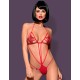 Эротическое боди Obsessive LUIZA TEDDY красный, Цвет: красный, Размеры: S/M
