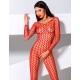 Эротический комбинезон сетка Passion BS 068 red, Цвет: красный, Размеры: UN
