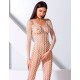 Эротический комбинезон сетка Passion BS 068 white, Цвет: белый, Размеры: S/M
