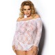 Прозрачная сорочка с трусиками Gorgeous plus size COBAYO, Цвет: белый, Размеры: 5XL/6XL