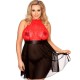 Красно-черная эротическая сорочка Gorgeous plus size LYDIA, Цвет: черно-красный, Размеры: 5XL/6XL
