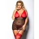 Сексуальная сорочка с трусиками Gorgeous plus size YAMMY, Цвет: черно-красный, Размеры: 3XL/4XL