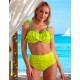 Полосатый купальник с высокими плавками Verano KENNY green-yellow, Цвет: зеленый/желтый, Размеры: L