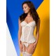 Мягкий корсет с пажами + стринги Avanua ARIEL CORSET, Цвет: экрю, Размеры: S/M