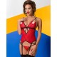 Мягкий корсет с пажами + стринги Avanua SALOME CORSET, Цвет: красный, Размеры: S/M