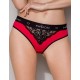 Хлопковые трусики-слип Passion PS001 PANTIES RED-BLACK, Цвет: черно-красный, Размеры: S