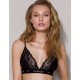 Хлопковый топ с кружевом Passion PS001 TOP BLACK, Цвет: черный, Размеры: S