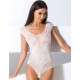 Эротическое боди Passion BS 064 white, Цвет: белый, Размеры: S/M