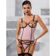 Откровенный женский корсет Passion HERA CORSET LIGHT PINK, Цвет: розовый, Размеры: L/XL