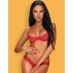 Откровенный комплект Obsessive ALABASTRA красный, Цвет: красный, Размеры: 2XL
