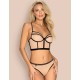 Сексуальный комплект Obsessive NUDELIA SET телесный, Цвет: телесный, Размеры: L/XL