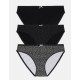 Комплект хлопковых трусов Esotiq PANTIES 39411 MIA-MIA (3 шт) черный, Цвет: черный, Размеры: L