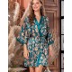 Шелковый халат-кимоно женский Mia-Amore EMERALD 3783, Цвет: изумрудный, Размеры: S/M
