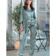 Атласная пижама с брюками Mia-Amore FLORENTINA 7116, Цвет: фисташковый, Размеры: M
