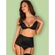 Сексуальный комплект с поясом Obsessive BLANITA SET, Цвет: черный, Размеры: S/M