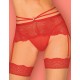 Кружевной пояс для чулок Obsessive LOVENTY GARTER BELT, Цвет: красный, Размеры: L/XL