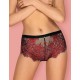 Кружевные трусики шорты Obsessive REDESSIA, Цвет: черный/красный, Размеры: S/M