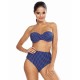Темно-синий купальник бандо с высокими плавками Lorin L2447/2, Цвет: темно-синий, Размеры: 70C