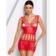 Эротическое платье сетка Passion BS 090 RED, Цвет: красный, Размеры: UN